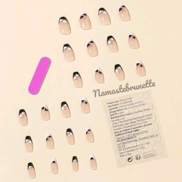 2/$16 Heart French Manicure Press On Nails - Picture 3 of 8
